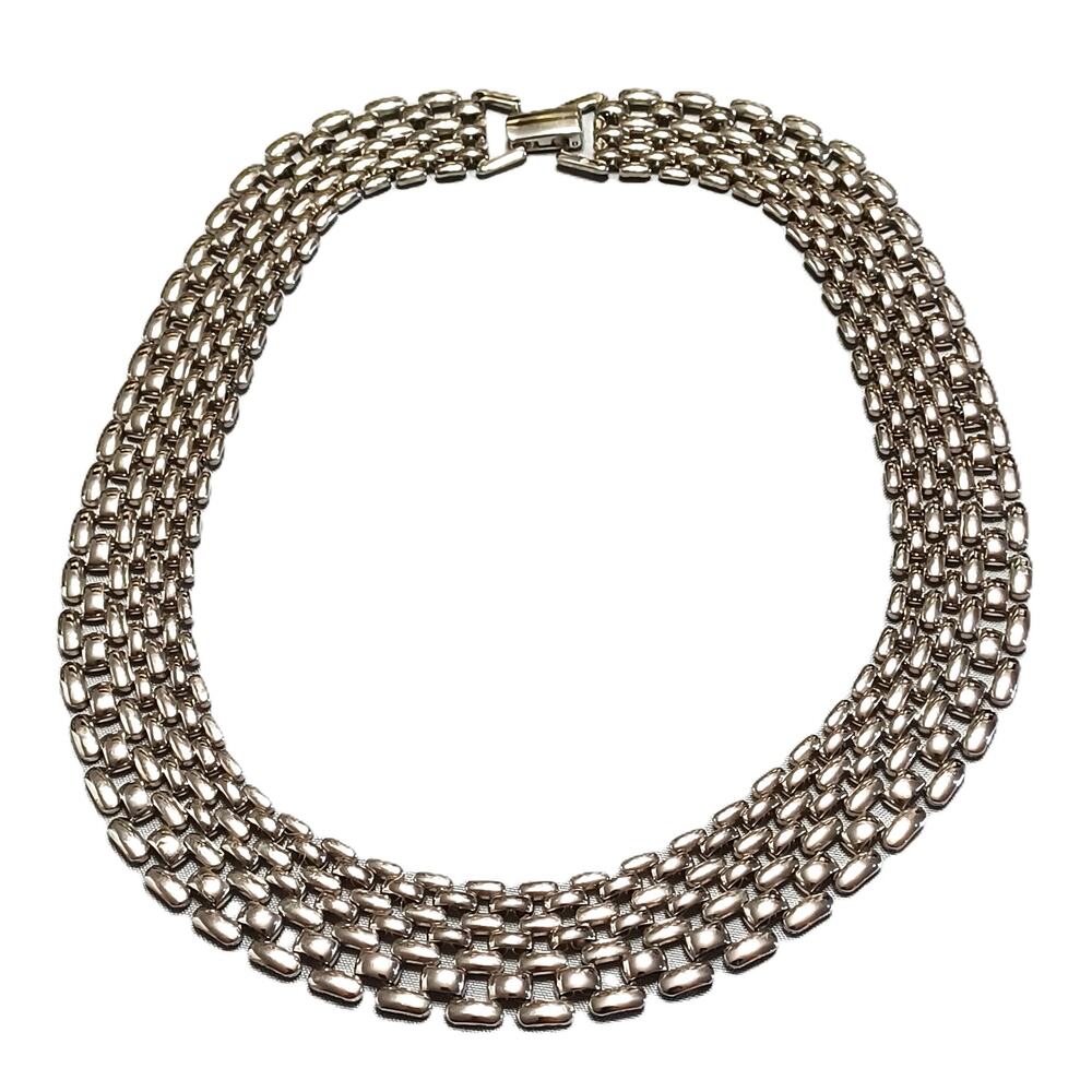 Vintage Napier Statement Silver Tone Art Deco Necklace